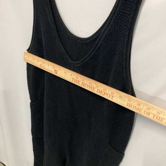 Free People Hailee Sweater Jumper Sleeveless Romper Pockets Large FP Beach Black - Picture 10 of 16